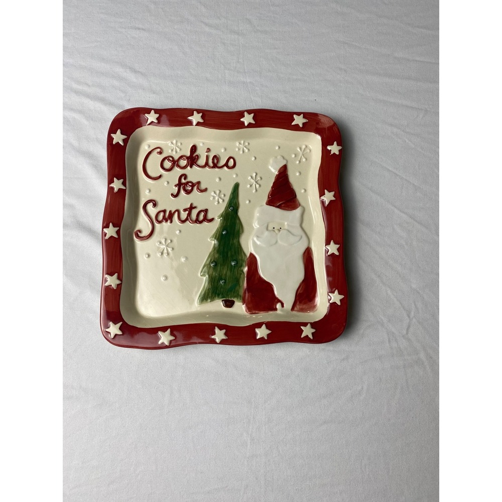 Bella Casa by Ganz Cookies for Santa Plate Ceramic Christmas Platter BC8541